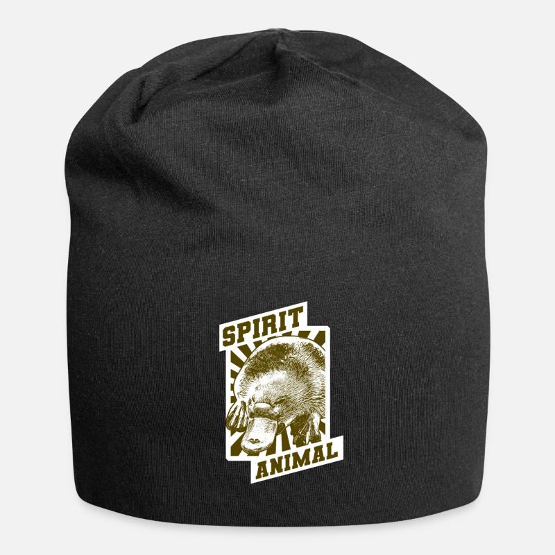 Retro Schnabeltier Geschenk - Jersey-Beanie - Schwarz