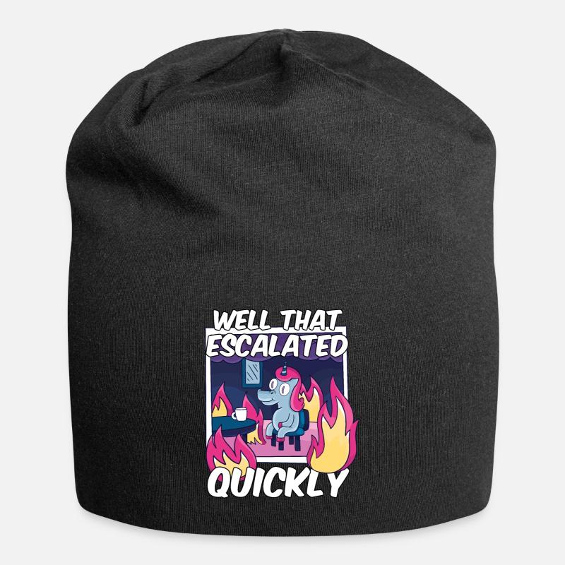 That escalated quickly Meme Einhorn lustig - Jersey-Beanie - Schwarz