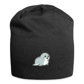 Phoque doux phoque cadeau phoque phoque - Bonnet en jersey - noir - Devant