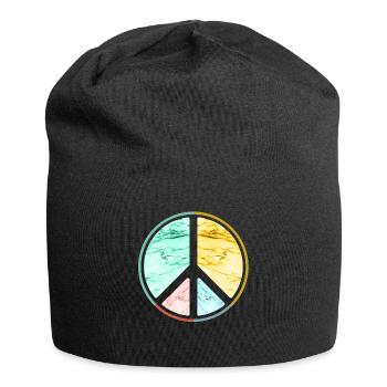 Frieden Hippie - Jersey-Beanie - Schwarz - Vorne