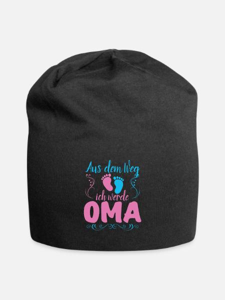 Aus dem Weg ich werde Oma - Nachwuchs Enkel - Jersey-Beanie - Schwarz