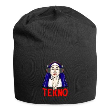 Tekno Underground Nonne Mittelfinger techno - Jersey-Beanie - Schwarz - Vorne
