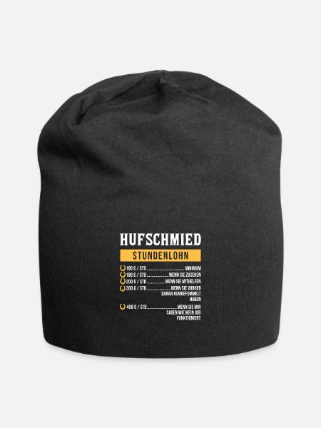 Hufschmied Schmied Amboss Hufbeschlagschmied - Jersey-Beanie - Schwarz
