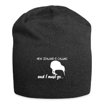 La Nouvelle-Zélande appelle Kiwi Bird New Zealand Travel - Bonnet en jersey - charbon - Devant