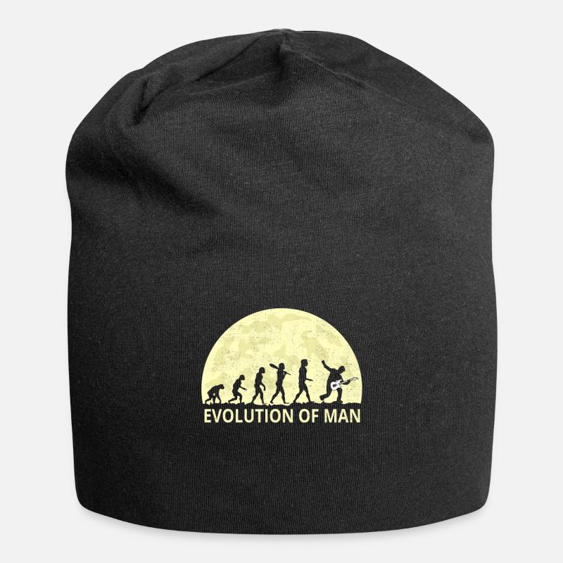 Evolution of man Rock n Roll Hardrock Fan Geschenk - Jersey-Beanie - Schwarz