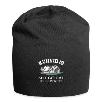Corona Covid Kuh Landwirtschaft - Jersey-Beanie - Schwarz - Vorne