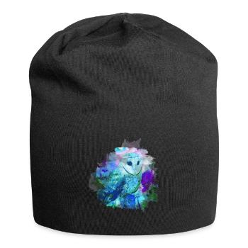Eule - Jersey-Beanie - Schwarz - Vorne
