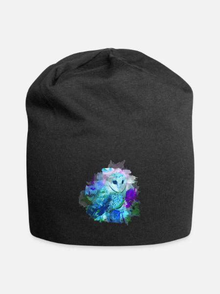 owl - Jersey Beanie - black
