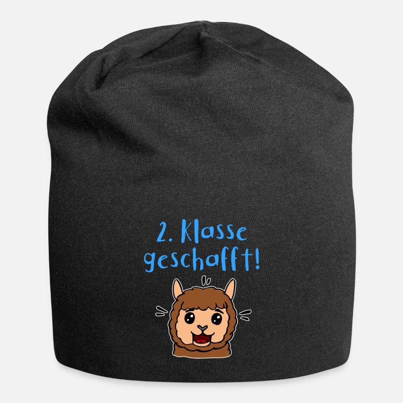 2 Klasse Geschafft Schule Geschenk Kinder - Jersey-Beanie - Schwarz