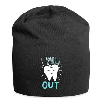 Ich ziehe heraus - lustiger Zahnarzt Dentalhygieniker - Jersey-Beanie - Schwarz - Vorne