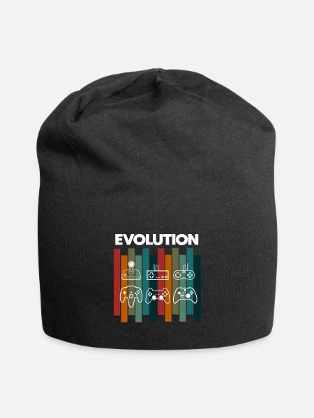 Rétro évolution gamer nerd drôle disant - Bonnet en jersey - noir