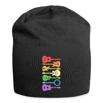 Gitarren Gitarre Gitarrenspieler Vintage Retro - Jersey-Beanie - Schwarz - Vorne
