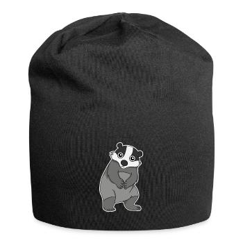 Süßer Dachs Geschenk - Jersey-Beanie - Schwarz - Vorne