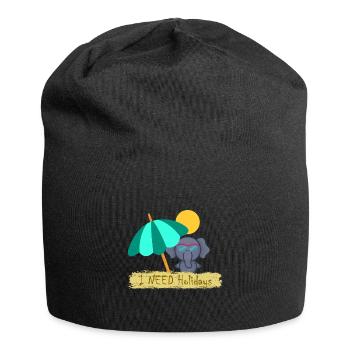 Éléphant - Bonnet en jersey - noir - Devant