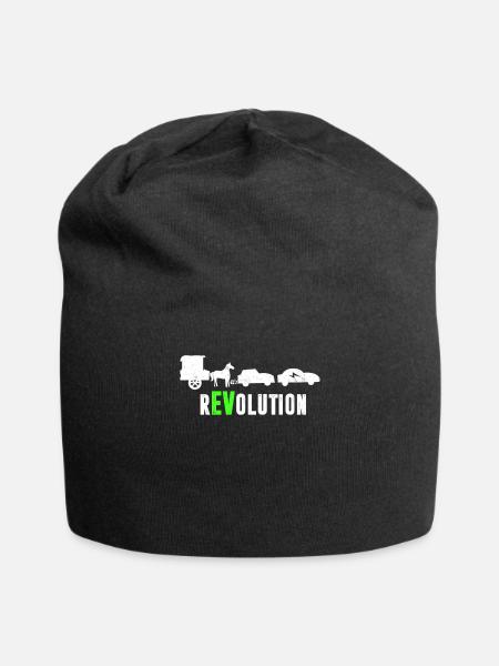 Lustiges Elektroauto rEVolution Elektromobilität - Jersey-Beanie - Schwarz
