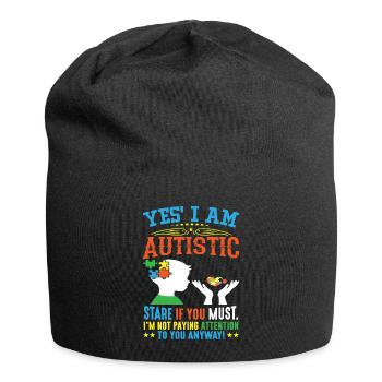 Oui, je suis autiste - Bonnet en jersey - noir - Devant