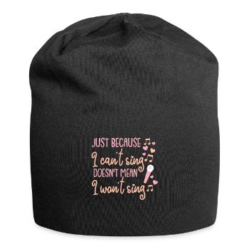 Chanteuse de karaoké chantant filles filles - Bonnet en jersey - noir - Devant