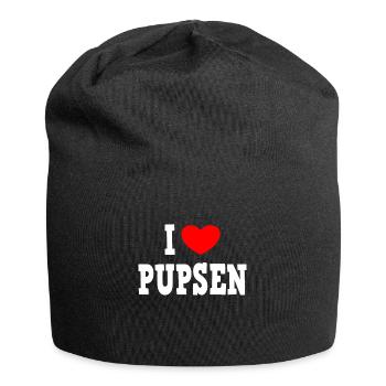 I LOVE PUPSEN - Pups Furz Blähungen - Jersey-Beanie - Schwarz - Vorne