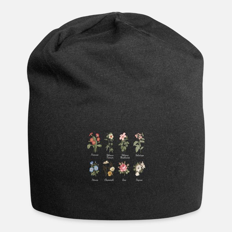Blumenarten Blumen Gärtner Garten - Jersey-Beanie - Schwarz