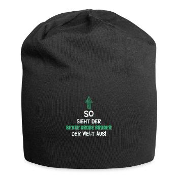 So sieht der beste große Bruder der W.. Geburtstag - Jersey-Beanie - Schwarz - Vorne