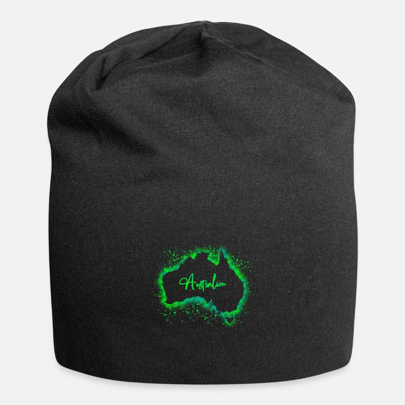 Australien - Jersey-Beanie - Schwarz