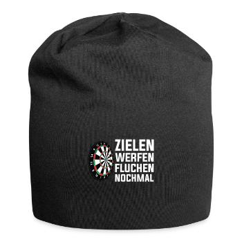 Lustiges Dart Spieler Dartscheibe Spruch Design - Jersey-Beanie - Schwarz - Vorne