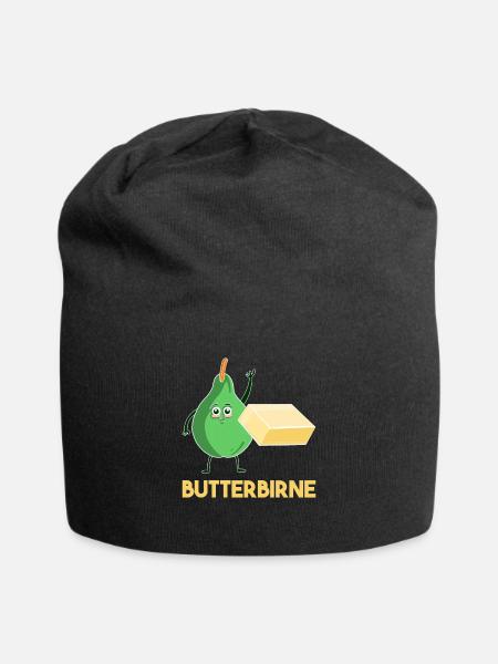 Butterbirne Lustiges Obst Butter Birne Geschenk - Jersey-Beanie - Schwarz