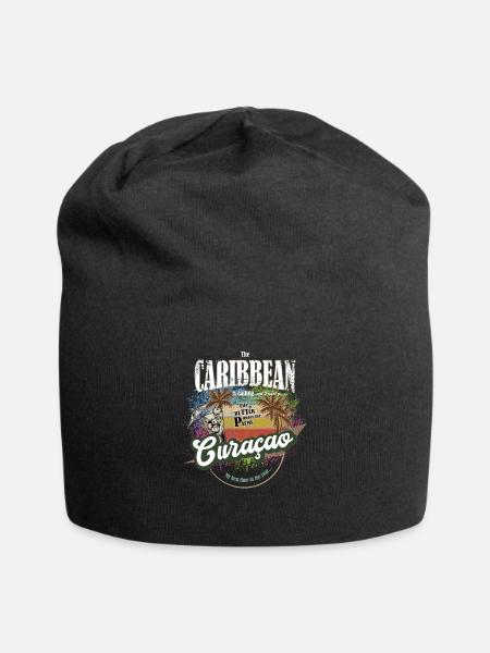 Curacao - Die Karibik ruft - colorful - farbenfroh - Jersey-Beanie - Schwarz