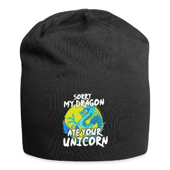 Sorry My Dragon Ate Your Unicorn Funny - Jersey-Beanie - Schwarz - Vorne