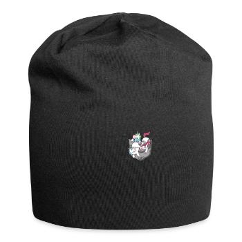 Einhorn Brusttasche - Jersey-Beanie - Schwarz - Vorne