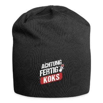 Minimal Techno Raver Druffi Kokser Koksnase - Jersey-Beanie - Schwarz - Vorne