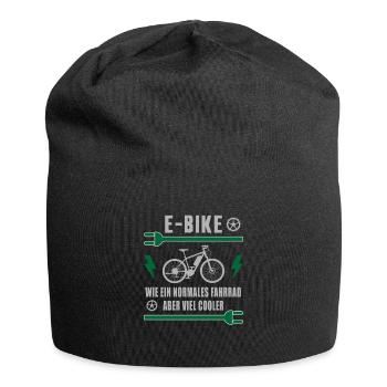 E-Bike Normales Fahrrad Aber Cooler Elektrorad - Jersey-Beanie - Schwarz - Vorne