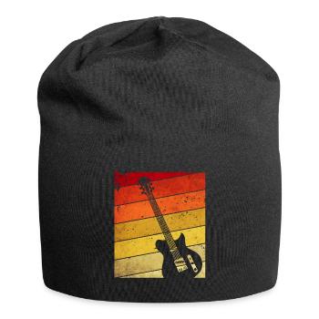 Guitar guitarist music love musician band retro - Jersey Beanie - black - Front