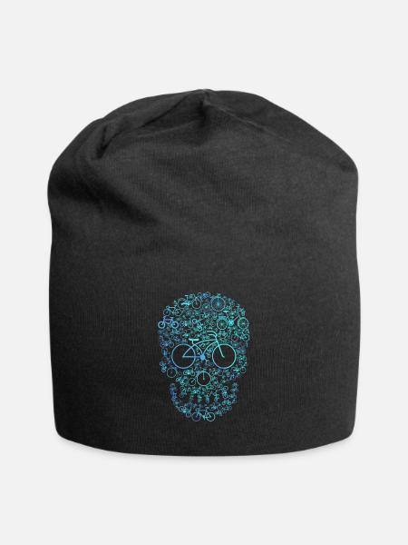 Fahrrad Totenkopf - Jersey-Beanie - Schwarz