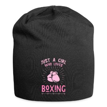 Just a girl who loves boxing - Jersey Beanie - black - Front