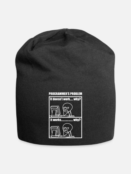 Programmierer Informatiker Meme Lustiges Cartoon I - Jersey-Beanie - Schwarz