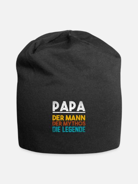 Paps Vater Sohn Papa Tochter Geschenk Mann 2020 - Jersey-Beanie - Schwarz