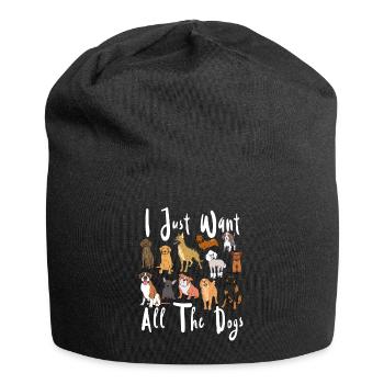 Ich will nur alle Hunde niedlichen Hund Grafikdesign - Jersey-Beanie - Schwarz - Vorne