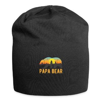 Papa Bear - Conception graphique de cadeau de fête des pères cool - Bonnet en jersey - noir - Devant