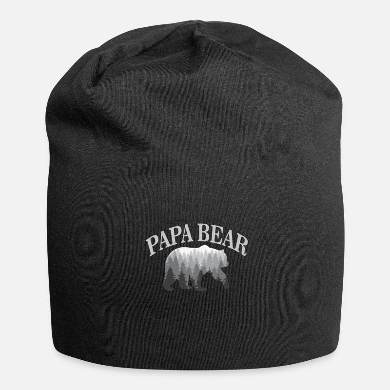 Papa Bear - Cooles Vater Outdoor Geschenk Design - Jersey-Beanie - Schwarz