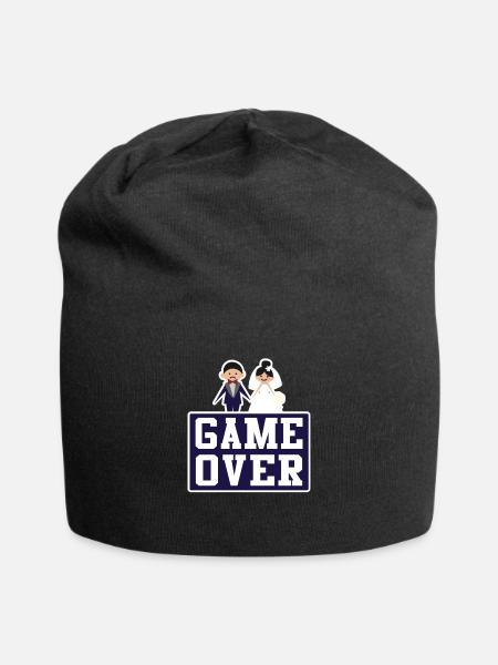 Game Over Ehemann Ehefrau Hochzeit Trauung - Jersey-Beanie - Schwarz