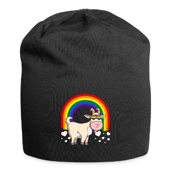 Homosexuell Stolz Ziege LGBTQ Regenbogen - Jersey-Beanie - Schwarz - Vorne