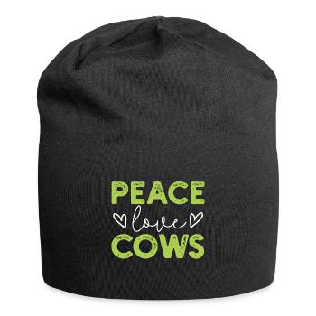 Kuh Kühe - Jersey-Beanie - Schwarz - Vorne