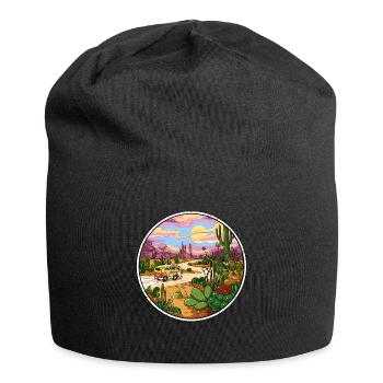 Hippie Cactus Desert Trip - Jersey-Beanie - Schwarz - Vorne