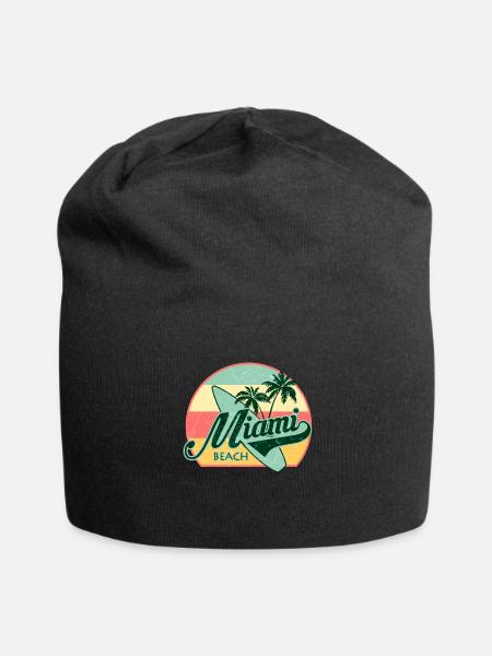 Miami Beach Summer Holiday USA 70s Touriste - Bonnet en jersey - noir