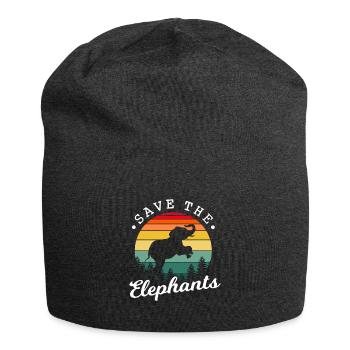 Rettet die Elefanten - Jersey-Beanie - Anthrazit - Vorne