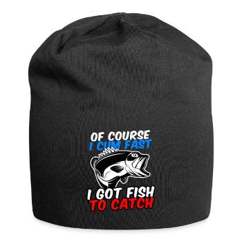 Of Course I Cum Fast I Got Fish To Catch - Jersey-Beanie - Schwarz - Vorne