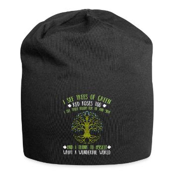 Green Tree Co2 Climate Environment Energy Bio Gift - Jersey Beanie - black - Front