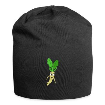 Rettich Witziges Gemüse Gesund Natur - Jersey-Beanie - Schwarz - Vorne