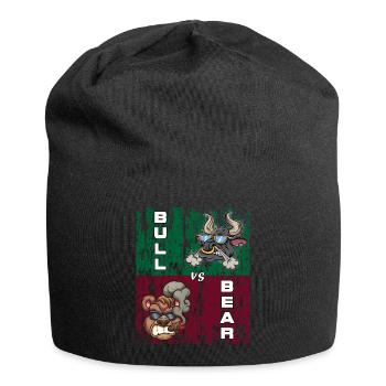 Bull vs Bear Stock Exchanges Tshirt - Jersey Beanie - black - Front